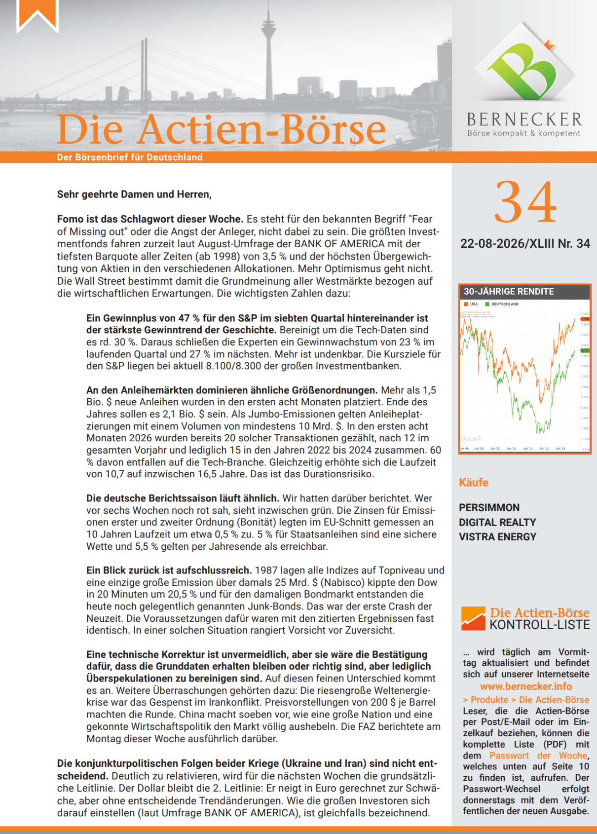 Demoseite der Actien-Börse